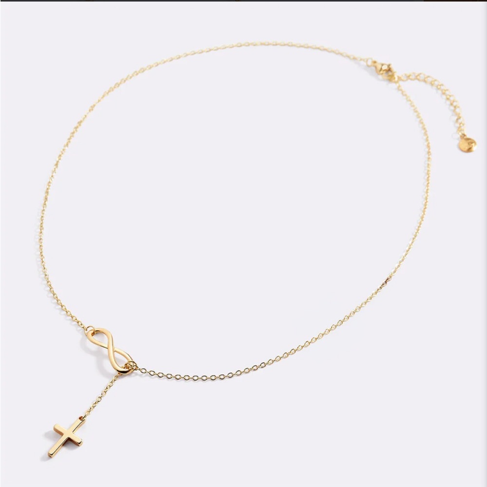 Gold Infinity Cross Necklace - Picture 12 of 16